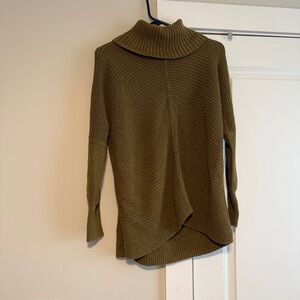 Rachel Zoe Olive Green Ribbed Turtleneck Sweater